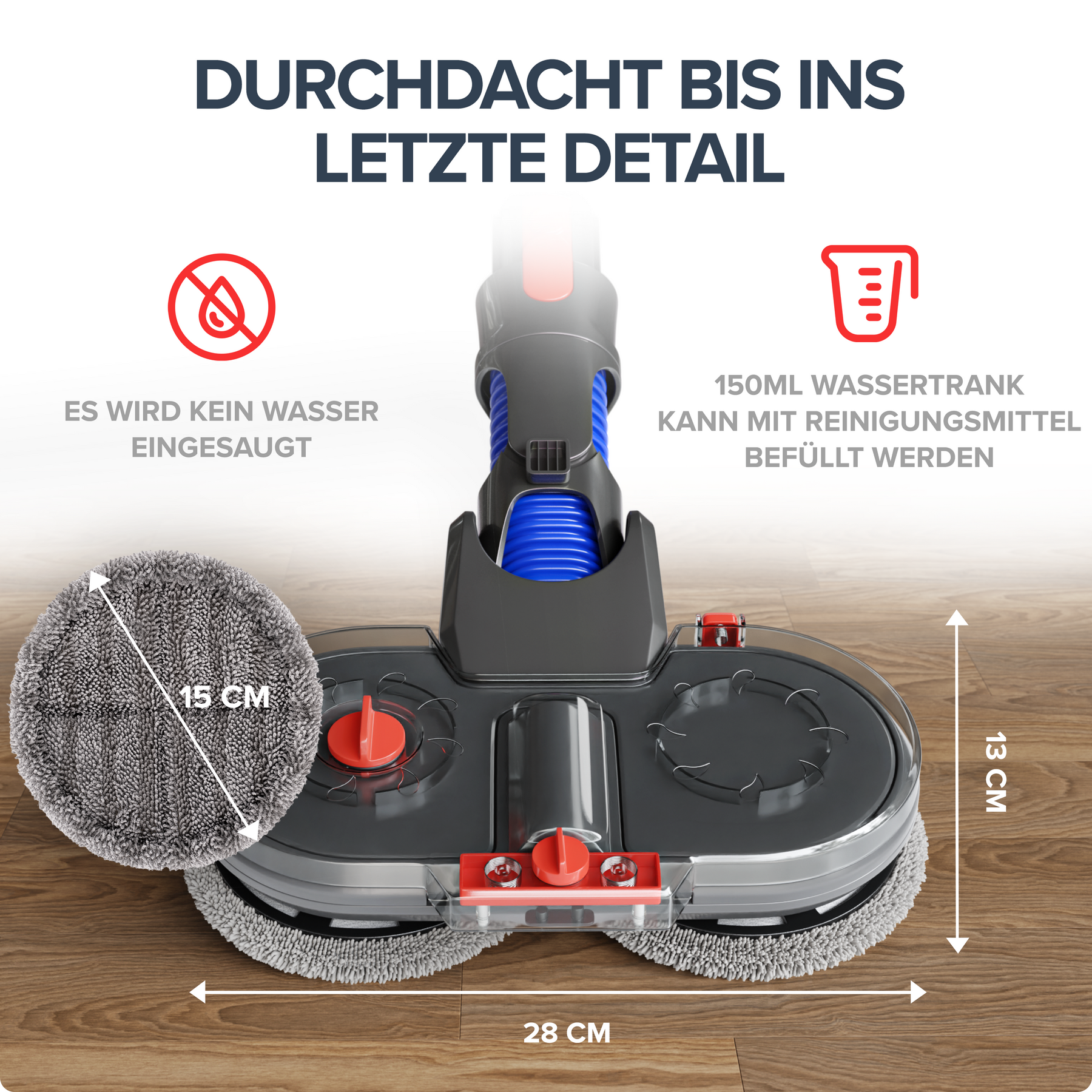 Elektrischer Wischaufsatz passend für Dyson V7/ V8/ V10/ V11/ V15 (IS1)