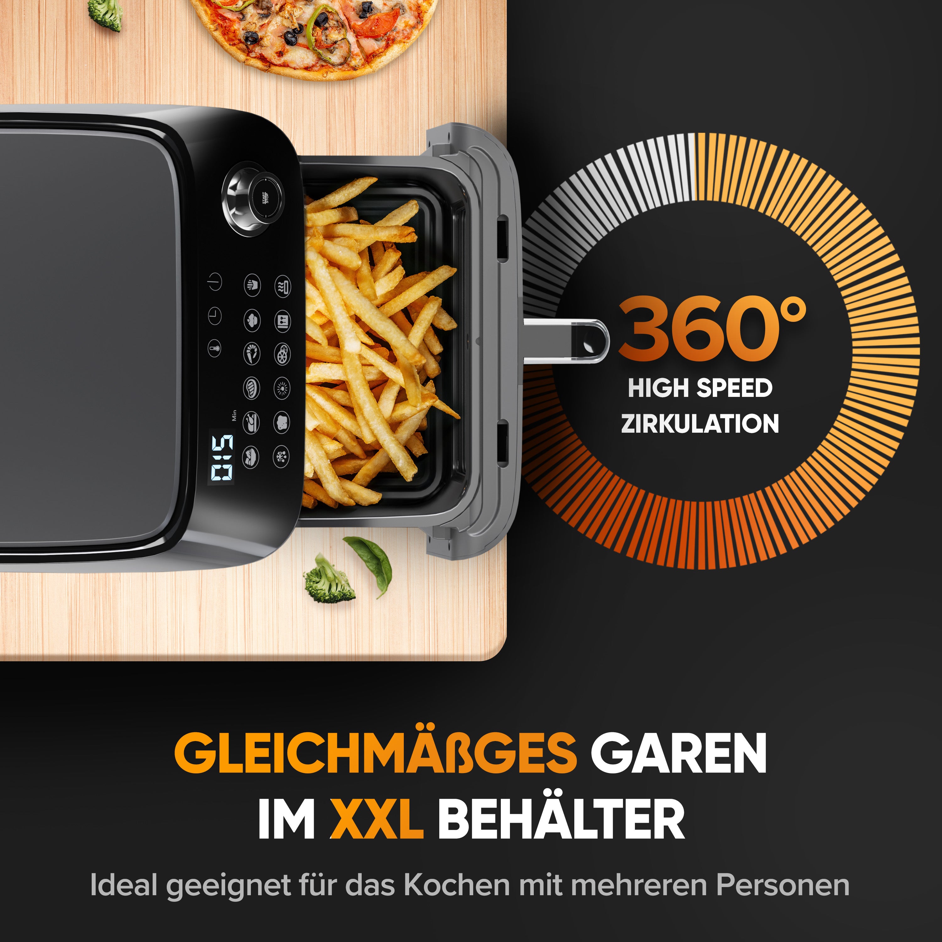 Dripl Heißluftfritteuse 5,7L mit LCD Touchscreen - Secret Sale